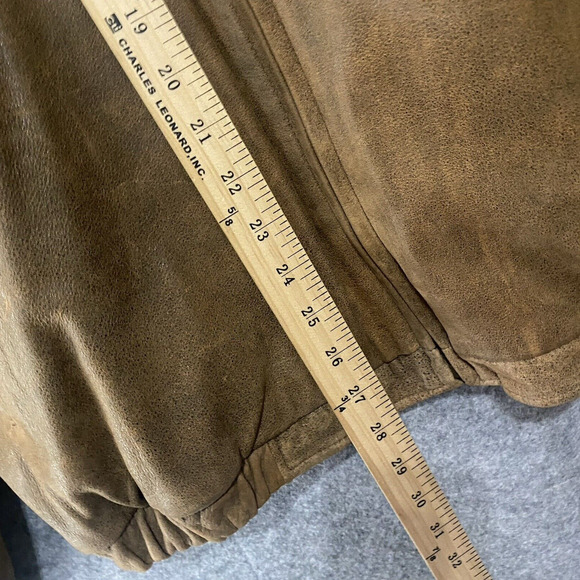 Vtg Wilsons Leather Motorcycle Bomber‎ Jacket Mens Sz L Cognac Brown 80's - Picture 16 of 16